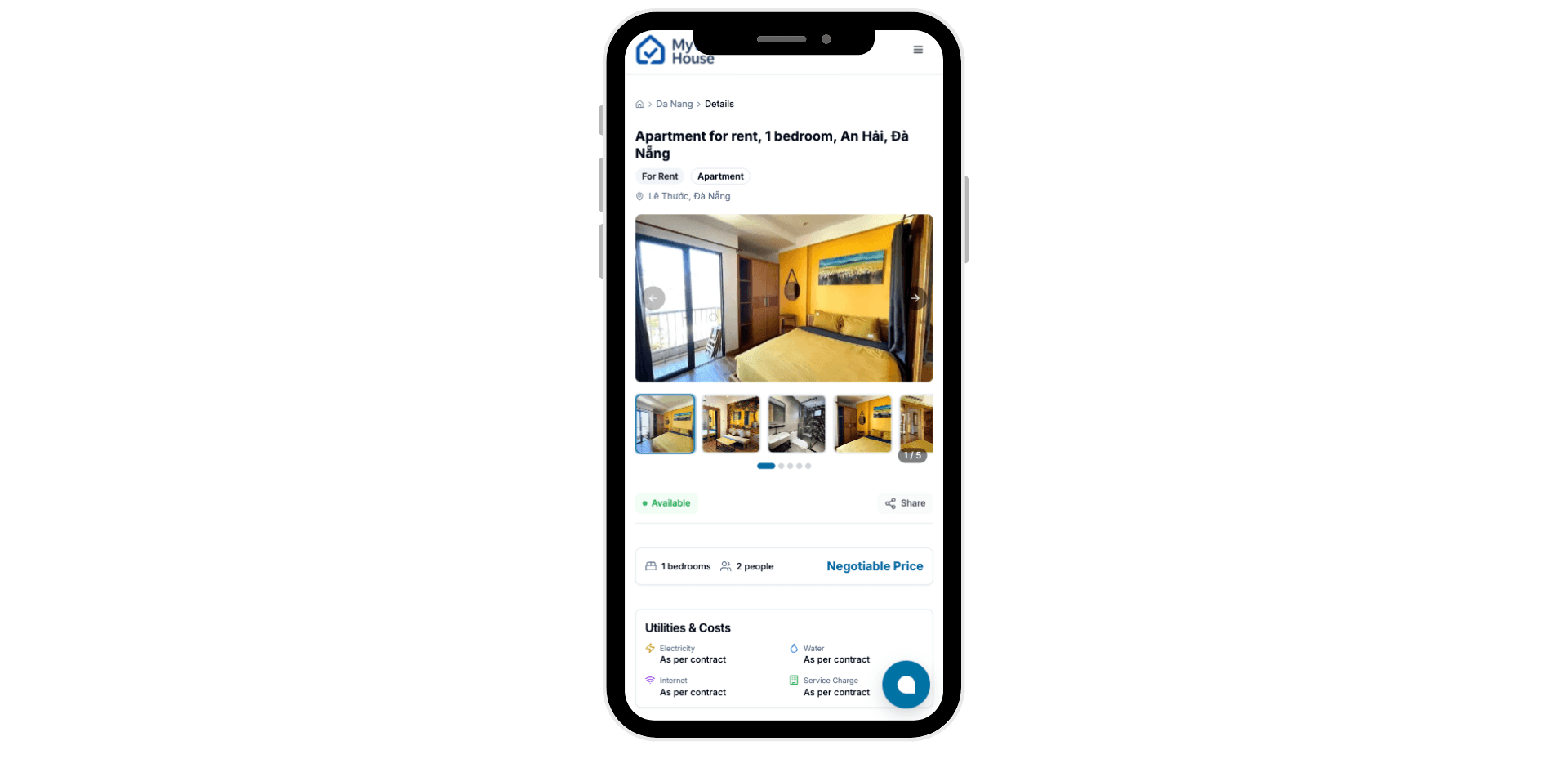MyVietHouse Mobile Interface